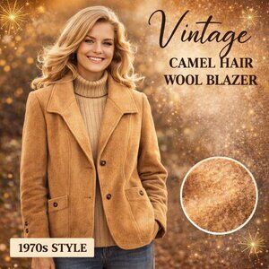 Vintage 100% Camel Hair Blazer/Jacket | Classic Old Money Style | S